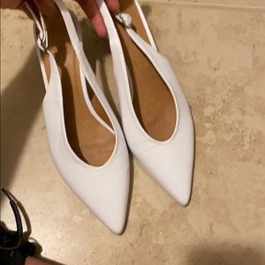 White urban outfitter sling back heels